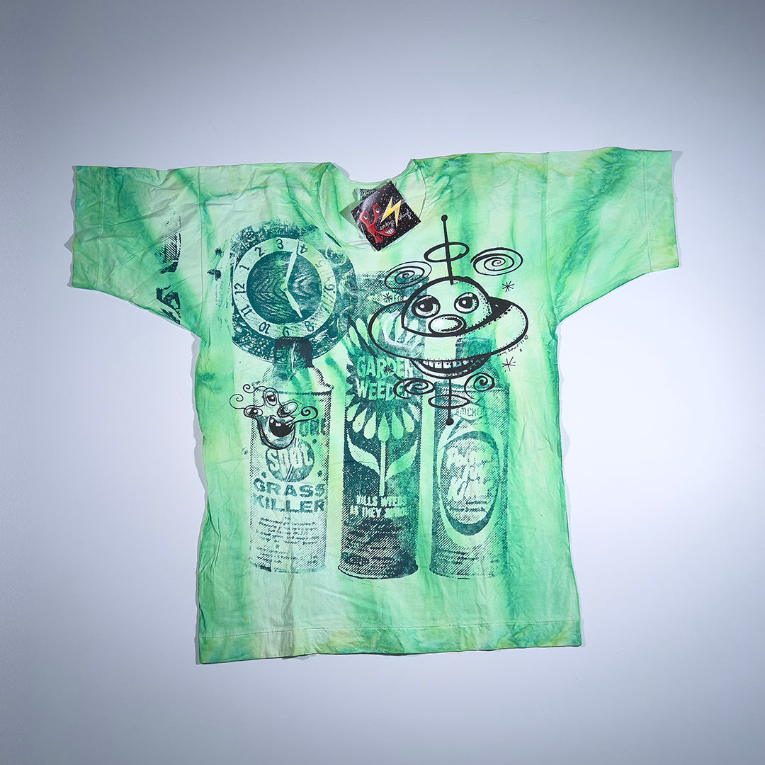 KENNY SCHARF '90s HAND SCREEN TEE, GREEN ORB