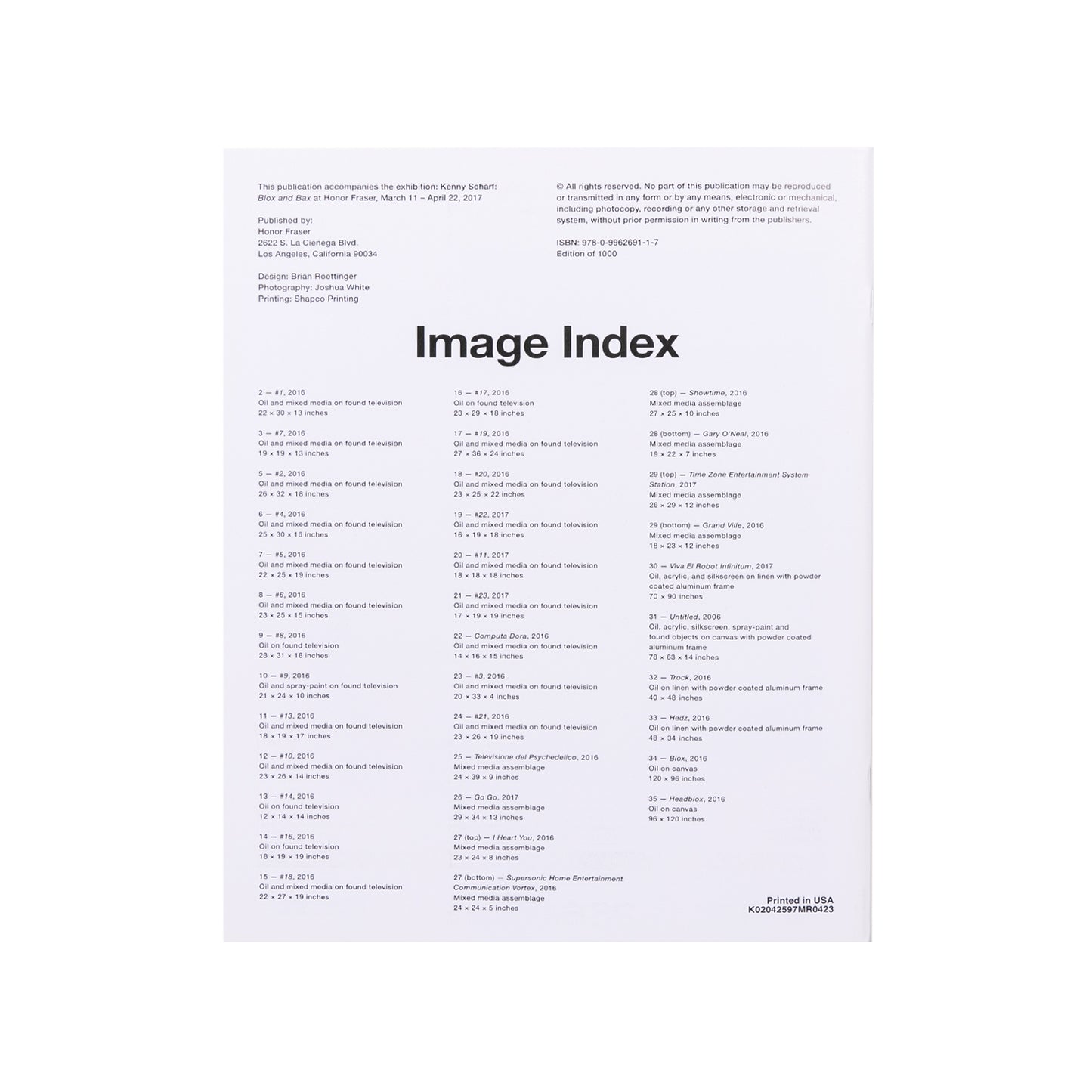 BLOX AND BAX HONOR FRASER GALLERY EXHIBITION BOOK SIGNED, 2017