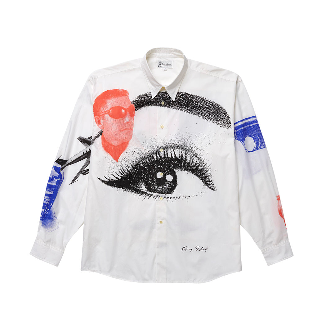 KENNY SCHARF X BOHEMIAN DRESS SHIRT, "DARE TO CALL" 1992